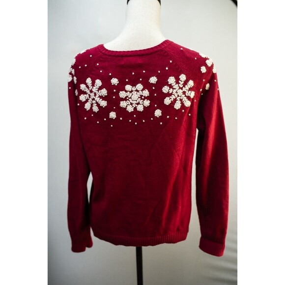 Eddie Bauer Collectibles Snowflake Angora Cardigan Sweater Womens Medium Black - Picture 2 of 6